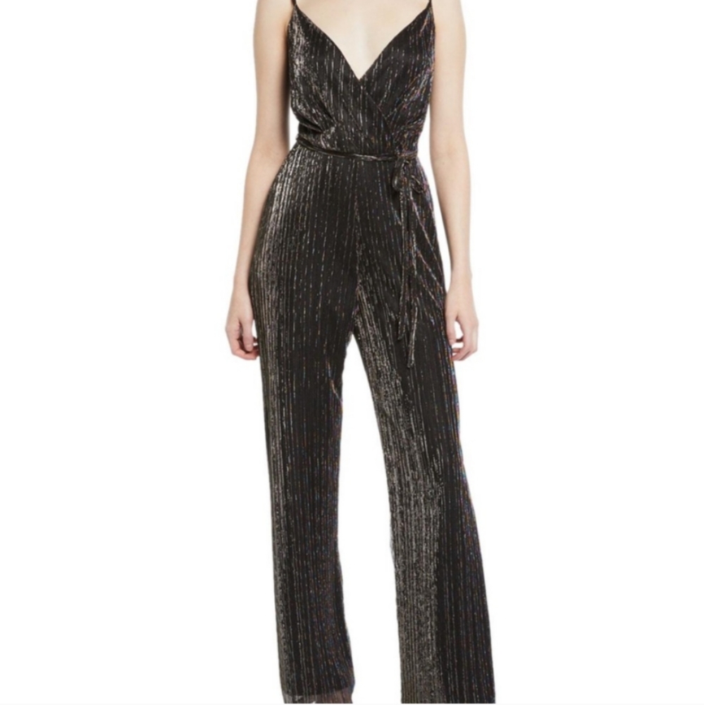 Laundry by Shelli Segal Black Lurex Jumpsuit